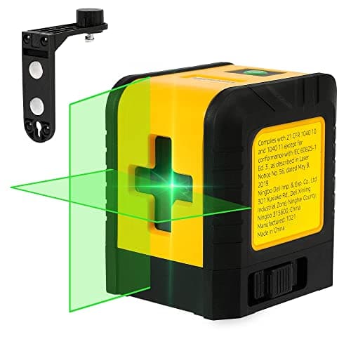 Amazon Basics Laser Niveau horizontal/vertical/transversal, Classe II, 18 m, Jaune/Noir