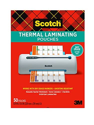 Pochettes de plastification thermique effaçables Scorch, format lettre, transparents, 50 pièces, 22 x 29 cm