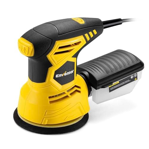 Enventor Ponceuse Orcale 300W 13000TPI 6 Vitesses Papier Abrasif 16 Pièces Collecte de Poussière Surfaces Bois Acier