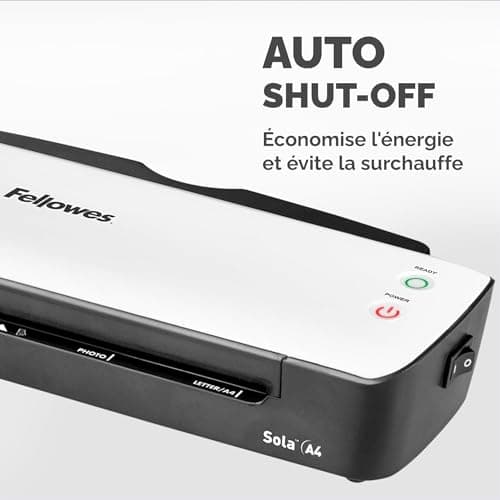 Plastifieuse Fellowes Sola A4 125 Microns Anti-Bourrage Arrêt Automatique 4 Min Chauffage 80-125 Microns Blanc 5745601