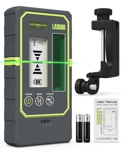 LasGoo Détecteur Laser LG-REC03 pour nivellement laser - récepteur pulsé, portée de 50 m, écrans LCD rétroéclairés, haut