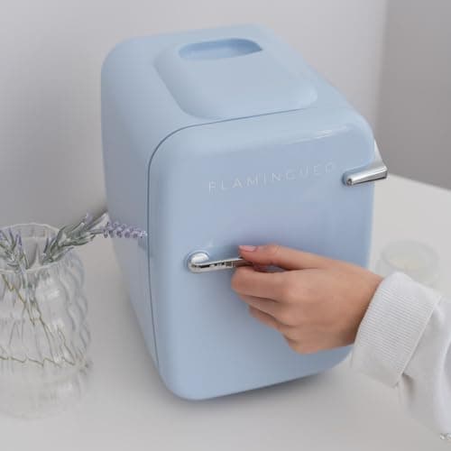 Flamingueo Mini Frigo - Petit Refrigerateur 4L, 12V/220V, Fonction Chaud et Froid