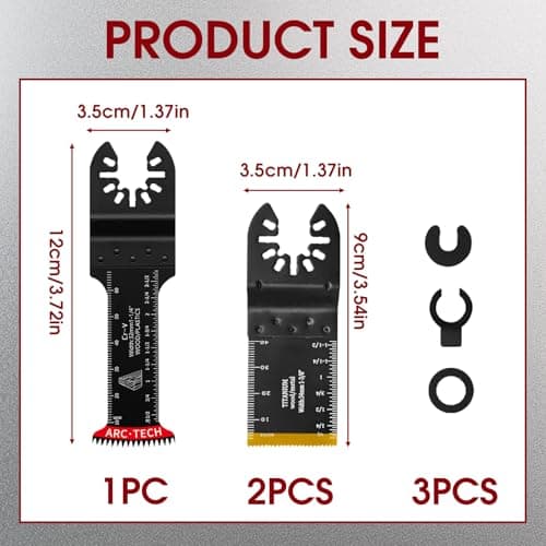 Multifonction Scie Oscillante 3Pcs Lames  Universelle Outils Accessoires Bois Métal Plastique Vis