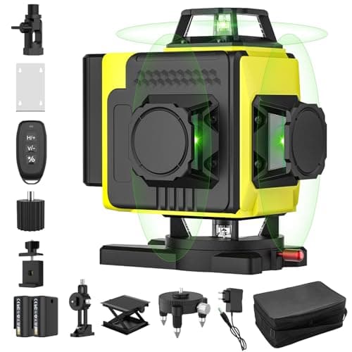 Niveau laser autonivelant 360° 4d 16 lignes laser X 4, batterie extérieure, télécommande, trépied — Sin Trípode