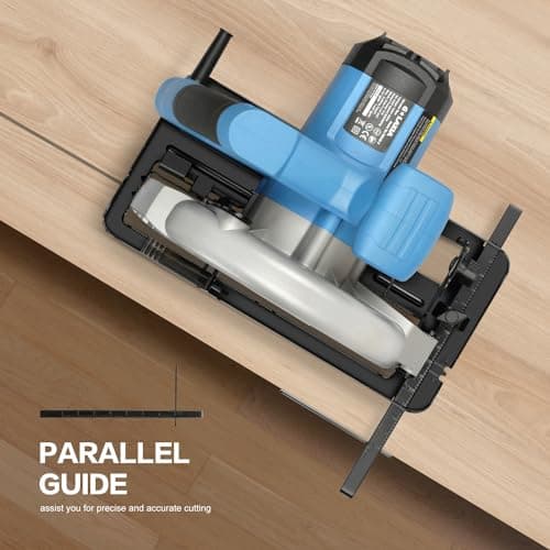 Scie Circulaire Lama 185 mm, 1400W pour Bois, Professionnels, Jardin et Atelier, Pompe de Coupe Élégante, 6000 RPM, Prof