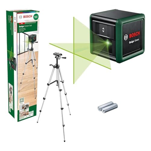 Bosch Laser lignes Quigo Green avec trépied - boîtier en plastique recyclé - idéal pour les professionnels en constructi
