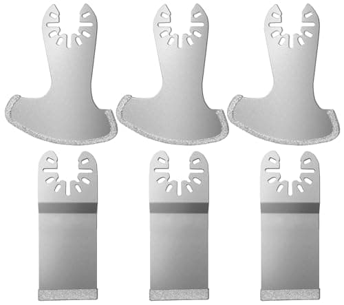 Leiluo lame oscillante en titane Dewalt Makita Ryobi 5 pièces pour outils multifonctions durcis métal bois — 6Pcs Diamant