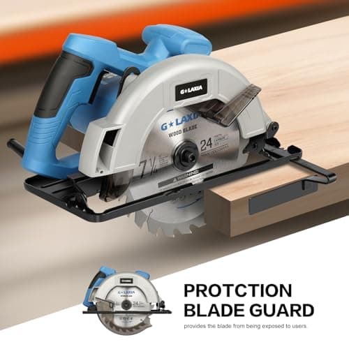 Scie Circulaire Lama 185 mm, 1400W pour Bois, Professionnels, Jardin et Atelier, Pompe de Coupe Élégante, 6000 RPM, Prof