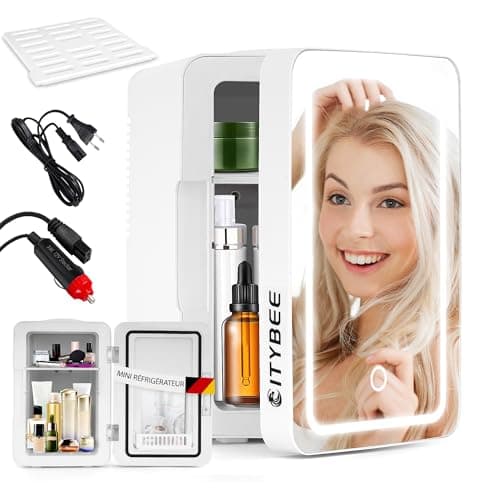 Mini Frigo Citybee 6L Portable Blanc pour Chambre/Voiture/Bureau/Camping Silencieux 230V/12V