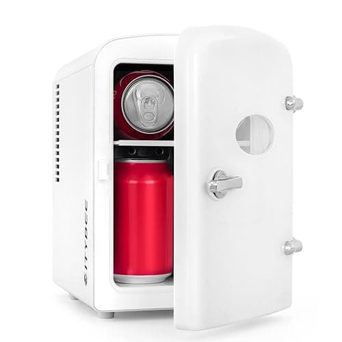 Refrigérateur Citybee Mini 4L Blanc pour Chambre/Voiture/Bureau, Silencieux 230V/12V Cosmétiques Boissons