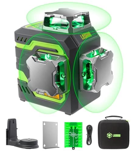 LasGoo LG-3DM niveau laser laser à croix 3x360° pour la construction et l'accrochage d'images|batterie rechargeable 5200