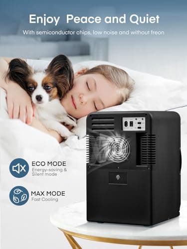 FOHERE Mini Frigo 240V/12V, Petit Frigo Portable Silence, Chaud et Froid Cosmétique Noir