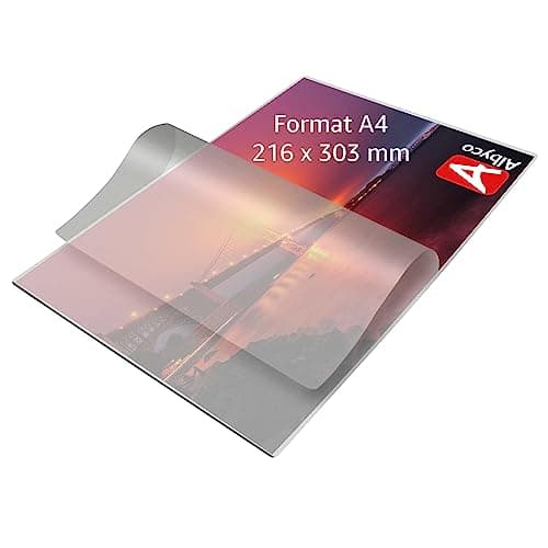 Albyco Pochettes de Plastification A4 - Épaisseur 160 Microns Brillant - Paquet de 100 Pièces pour Archivage - Feuille P