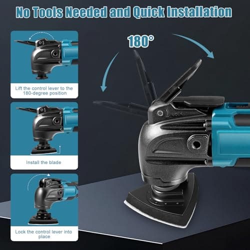Outil Multifonction Oscillant Makita, 6 Vitesses Variables, Scie Oscillante, 18 AccessoiresIncluded, Ideally for Profess