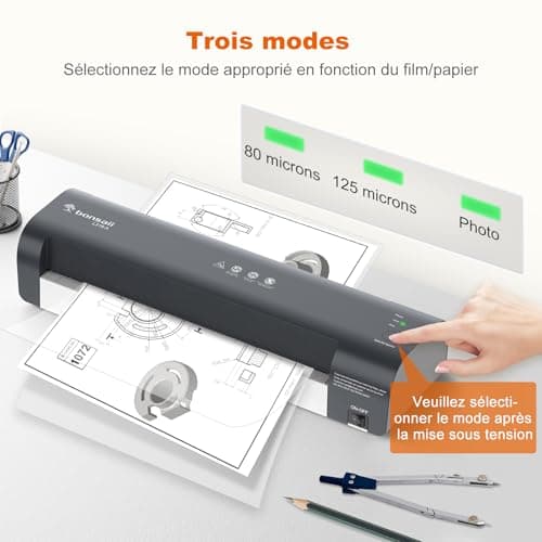 Plastifieuse Bonsaii L318-A : Kit 5 en 1, Technologie Anti-Bourrage, Système NTC, 80-125 Microns, Idéal pour Photos et D