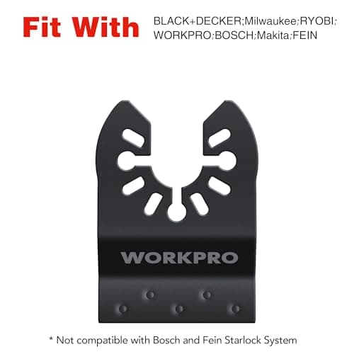 WORKPRO Oscillantes + Accessoires Multifonction + Bois + Clous + Métal + Plastique + Coffret 22 Pièces + Meilleures Mots