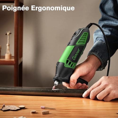 Ginour Outil Rotatif Multifonction 200W pour Professionnels avec 135 Accessoircis et 6 Vitesses Variables | GesgetVar-Ro