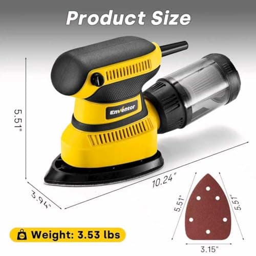 Enventor 210W Ponceuse Delta Avec 16 Papiers Abrasifs + [Propriétés] + [Public Cible] + [Scénario d'Utilisation]