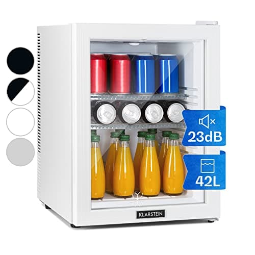 Klarstein Mini Frigo de Chambre 42L pour Snacks et Boissons, Réfrigérateur Silencieux et Économe Électrique avec Étagère