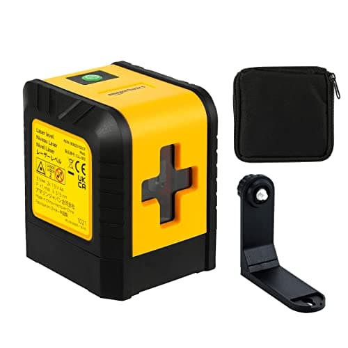 Amazon Basics Laser Niveau horizontal/vertical/transversal, Classe II, 18 m, Jaune/Noir