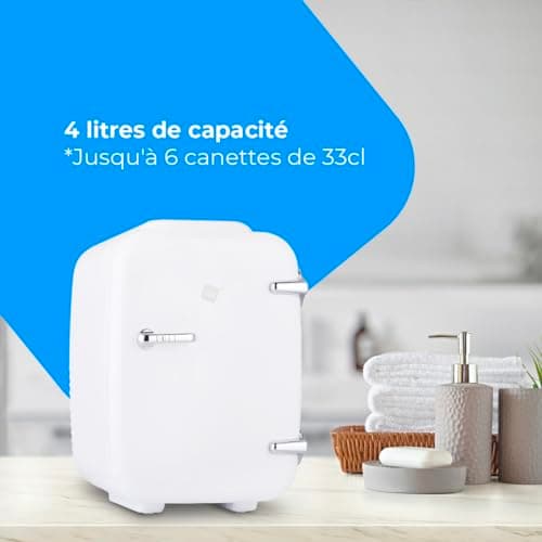 NK Mini réfrigérateur portable 4 litres, fonctionnement 12 V-220 V, pour cosmétiques et rafraîchissements