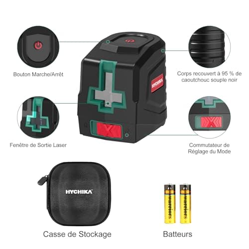 HYCHIKA Niveau Laser Vert pour Décoration de Maison - Autonivelant avec 2 Piles AA et Pochette de Transport - Lazer Nive