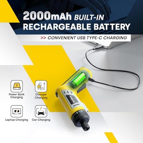 Tournevis sans fil ENVENTOR 4V pour ouvriers avec LED et batterie 2000 mAh