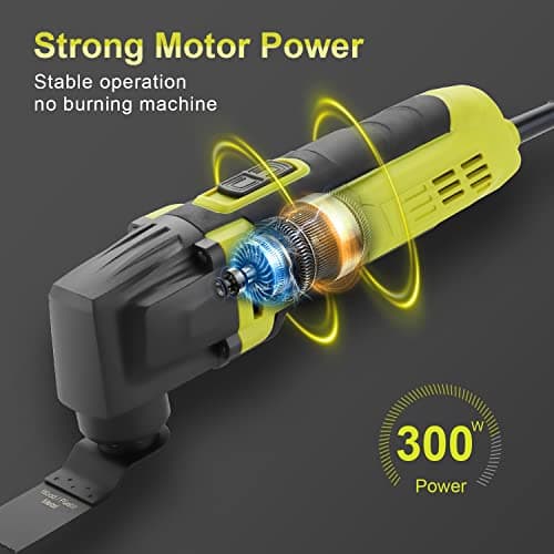 DEWINNER Outils multifonction Oscillants pour professionnels, puissance 300W, 6 vitesses, angle d'oscillation |5°, 37 ac