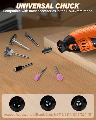 Outils Rotatifs Multifonction 200W, kit outil rotatif pour professionnels, 135 accessoires inclus, 6 vitesses réglables,