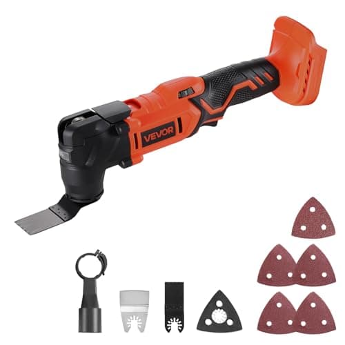 Outil multifonction VEVOR oscillant sans fil 20V pour professionnels en atelier et maison, 6 vitesses variables, angle o