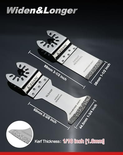 Lames oscillantes diamantées EZARC, polyvalentes pour un nettoyage précis, l'élimination du coulis et le nettoyage du mo