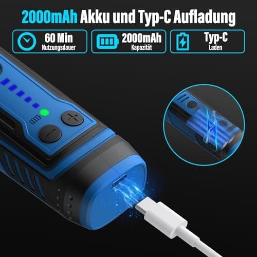 ,outil multifonction sans fil 8v 2,0ah avec lumière led, 5 vitesse jusqu'à 30 000 tr/min, 135 accessoires, pour percer,