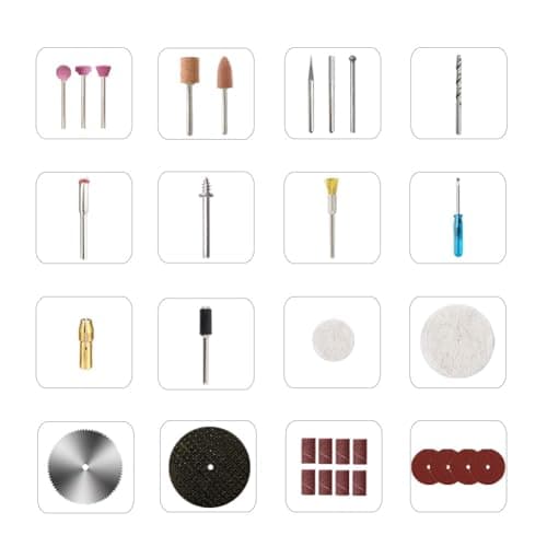 Outil Rotatif Sans Fil Ustensile Multifonction Batterie Ensemble Meuleuse Perceuse - 101 Accessoires - Petits Travaux D'
