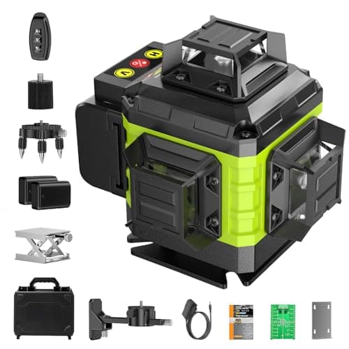 Laser Niveaux Autonivelant 360° x 4 x Télécommande x 2 x Batterie x Niveau Automatique x Support Rotatif x Mode Pulsé x