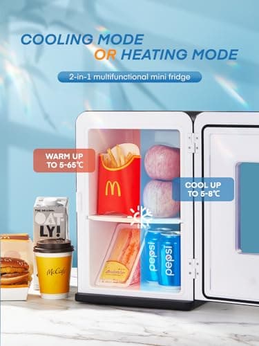 NORTHCLAN Mini Frigo de Chambre Électrique ECO Mode | Pour Voyage et Voiture | Fonction Chaud et Froid | 15L/21 Canettes