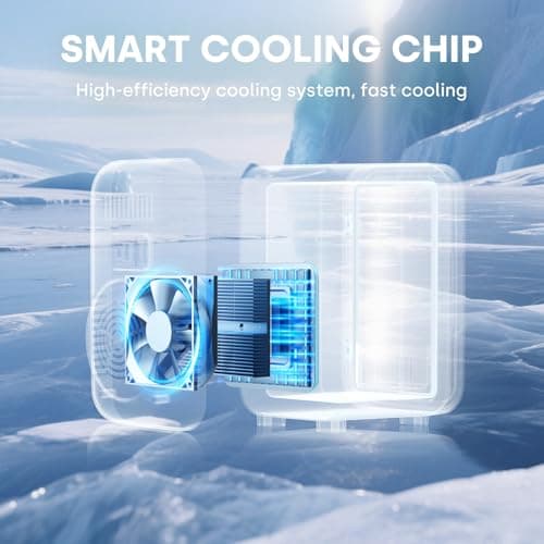 Enventor Mini Frigo portable noir pour voiture et chambre, réfrigerant fruits et boissons, alimentation CA et 12V CC, 6