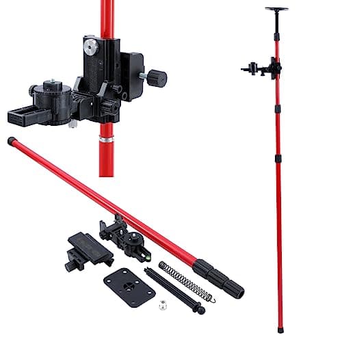 TOPWAY Tige Télescopique de Niveau Laser 115-300 cm pour Professionnels pour Haussement des Oeuvres d'Art avec Support R