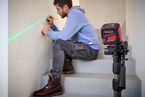 Niveau laser croix Einhell TC-LL2 G : Portée maximale 16 m, Éclairage de croix facile, Niveau à bulle digital - Sacoche