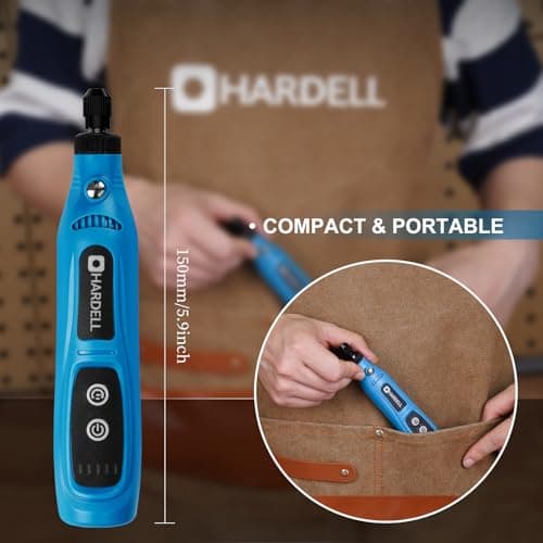 Outils Rotatif HARDELL Multifonction sans Fil, Mini Perceuse avec 5 Vitesses pour Gravure et Perçage, Outil avec 43 Acce