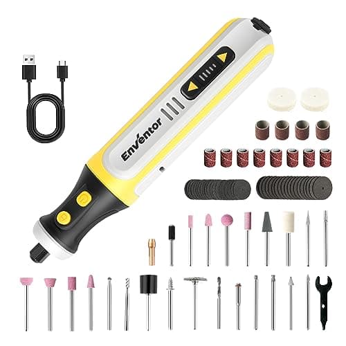 ENVENTOR Outil Rotatif Sans Fil 8V, 5 Vitesse Variable, 80 Accessoires, 5000-28000 RPM, USB Chargeable, Mini Outil pour