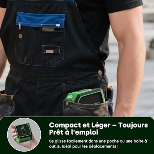 Niveau laser autonivelant LaserHorizont&vertical AA 2 x piles IP54 pour chantiers décoration DIY
