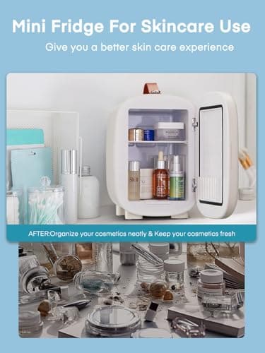 FOHERE Mini Frigo USB/CA/CC de 5 Litres pour Cosmétiques et Boissons, Bureau et Voiture, Blanc