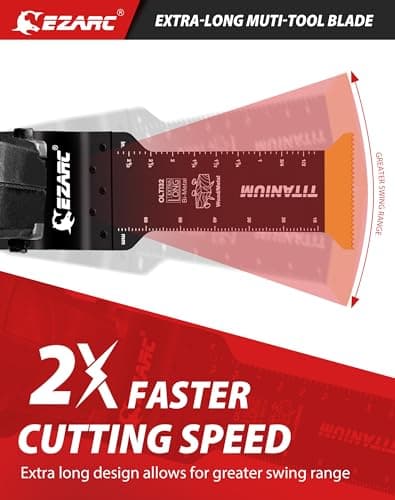 Lames de scie oscillante en titane EZARC, longueur standard et lames multitool oscillantes extra-longues pour la découpe