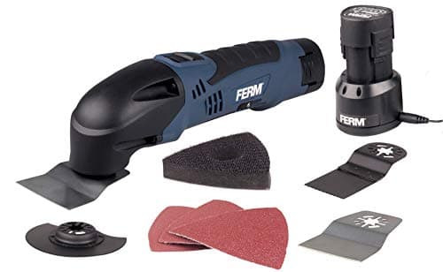 Batterie Li-Ion de Multi Tool FERM 12 V/1,5Ah Outil multifonction Oscillation Vitesse variable Coffret robuste