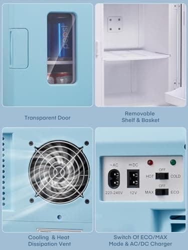 FOHERE Mini Frigo de Chambre 15L/21 Canettes | Fréquemment Acheté par les Voyageurs | Idéal pour les Voyages et les Camp