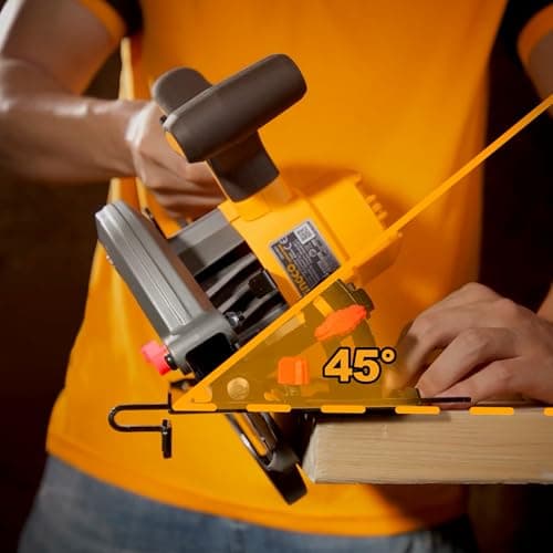 INGCO Scie Circulaire Sans Fil 20V Moteur Sans Balais Profondeur de Coupe Maximale 65 mm 1 Batterie 5,0 Ah 1 Chargeur