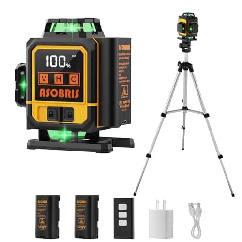 ASOBRIS Niveau Laser 4D x 4 Linéaire 16 Lignes Télémètre Rotatif Batterie Rechargeable Extérieur