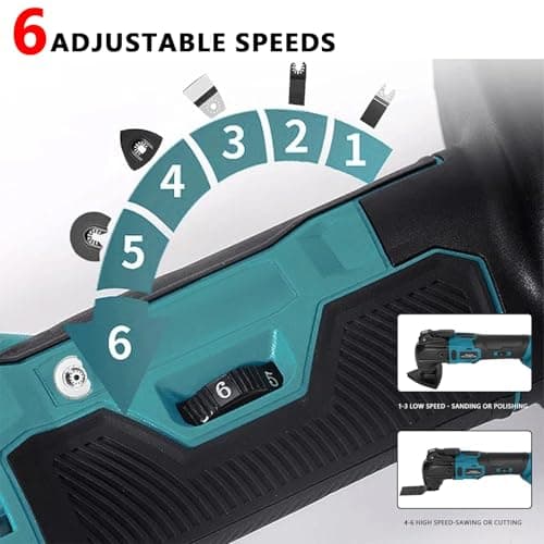 Outil multifonction oscillant Makita 18 V, outil sans fil oscillant avec 6 vitesses variables, outil oscillant multifonc