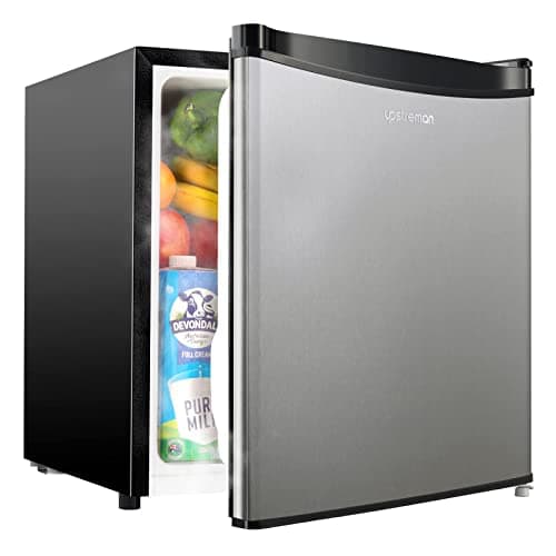 Upstreman 46L Mini Frigo Congélateur Blanc pour Chambre et Bureau Économie D'Énergie Silencieux Thermostat Réglable — Acier Inoxydable