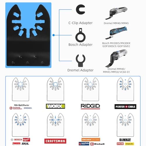 Outils Multifonction 30 Pcs Lamelles Oscillantes, Accessoires Kit Lamelles Scie,pour Fein Multimaster, Ryobi, Milwaukee,